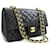 CHANEL Classic Double Flap 10" Chain Shoulder Bag Black Lambskin Leather  ref.905611