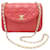 Chanel Matelassé Rot Leder  ref.905648