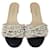 Chanel Beige CC Logo Pearl Mule Sandalen Flip Flops Leder  ref.905771