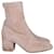 Valentino Garavani Rockstud Mid Heel Ankle Boots in Nude Suede Brown Flesh  ref.906438