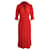 Ba&Sh V-Neck Midi Dress in Red Viscose Cellulose fibre  ref.908146
