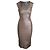 Herve Leger Bandagekleid mit U-Ausschnitt aus Rayon in Metallic-Roségold Braun Pink