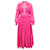 Self portrait Self-Portrait Ruffled Midi Dress in Fuchsia Pink Polyester  ref.908879
