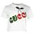 T-shirt corta con logo ciliegia ricamato Gucci in cotone bianco Crudo  ref.908906