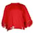 Autre Marque N°21 Ostrich Feather Trimmed Relaxed Blouse in Red Cotton  ref.908922
