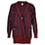 Sandro Paris Margot Check Sequin Oversized Cardigan in Maroon and Navy Cotton Blend Brown Red  ref.908928
