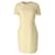 Diane Von Furstenberg Striped Seersucker Sheath Dress in Yellow and White Polyamide Nylon  ref.908932