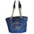 Versace Vintage-Einkaufstasche mit Medusa Blau Leder  ref.909274