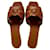 Saint Laurent Tribute flat sandals Tan 37-37.5 Cuir Marron  ref.909299