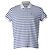 Camiseta polo de rayas de algodón blanco y azul de Saint Laurent