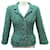 CHANEL P JACKET27772V16008 M 38 CRUISE BUTTONS LOGO CC TWEED METALLIC THREADS Green  ref.909448