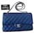 Chanel TIMELESS Azul Couro  ref.909625
