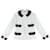 Chanel Zweifarbige Jacke 4 Poches Weiß Leinen  ref.909758