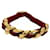 Bracelet chaîne Chanel CC Coco Mark Cuir d'agneau Rouge  ref.910924