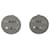 *Runde Chanel-Ohrringe mit silbernem Logo Silber Hardware Versilbert  ref.911039