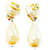 *Boucles d'oreilles Chanel Cocomark Teardrop Pearl Plaqué or Blanc Bijouterie dorée  ref.911054