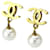 *Pendientes de perlas Chanel Cocomark Blanco Gold hardware Chapado en oro  ref.911060