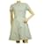 Christian Dior light blue mini A-line cotton dress with buttons & button FR 36  ref.911083