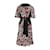 Louis Vuitton Rot-Schwarzes Kleid mit Blumenmuster Mehrfarben Viskose  ref.912377