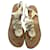 Flache Burberry-Sandalen aus naturweißem Lackleder  ref.915991
