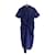Boutique Moschino Vestido azul marinho com amarração na cintura Algodão  ref.916837