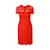 Vestido midi de encaje Valentino Roja  ref.916841
