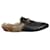 Gucci Princetown Mules mit Fell aus schwarzem Leder  ref.917556