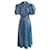 Autre Marque Rotate Puffed Sleeve Midi Noon Dress in Metallic Blue Polyester  ref.917561