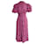 Autre Marque Vestido Midi Noon Rotate con manga abullonada en viscosa con estampado floral rosa Fibra de celulosa  ref.917567