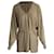 Balmain Mini Robe Ceinturée à Manches Longues Ornées Métallisées en Viscose Dorée Fibre de cellulose  ref.917576