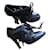 Louis Vuitton Sapatos de sandália de couro, franja, 38IT. Preto  ref.918668