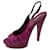 Yves Saint Laurent YSL Rive Gauche zapatos destalonados peeptoe vintage violeta Púrpura Cuero  ref.920518