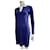 Diane Von Furstenberg DvF Reina US Robe longue en jersey de viscose noir et violet Elasthane Violet foncé  ref.920520