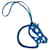 Hermès Amuleto de Cabeça de Cavalo Azul Couro  ref.921362