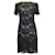 Dolce & Gabbana Schwarzes Spitzenkleid mit Blumenmuster Baumwolle  ref.921438
