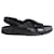 Prada-Sandalen mit überkreuzten Riemen und Logo aus schwarzem Leder  ref.922215