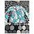 Autre Marque Dixie Blumenmuster Taillierte Jacke Weiß Rosa Blau Pink Grün - Ansicht 5