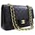 CHANEL Classic Double Flap 10" Chain Shoulder Bag Black Lambskin Leather  ref.923397