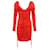 Dolce & Gabbana gerafftes Minikleid aus roter Viskose Zellulosefaser  ref.924213