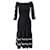 Alexander Mcqueen Scallop Cutout Midi Dress in Black Viscose Cellulose fibre  ref.924218