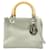 Christian Dior Lady Dior bag in pastel water green canvas Cloth  ref.924223