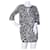 Diane Von Furstenberg DvF Agness Vestido de crepe pesado estampado Preto Branco Seda Viscose Elastano  ref.924362
