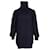 Robe pull à manches longues en maille torsadée Chanel en laine bleu marine  ref.925810
