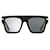 Óculos de sol quadrado LOUIS VUITTON LV Malletage ESGOTADO Preto Metal  ref.926526