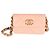Chanel Hellorange gestepptes Lammleder Chanel 19 Mini-Geldbörse mit Kette