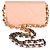 Chanel Hellorange gestepptes Lammleder Chanel 19 Mini-Geldbörse mit Kette - Ansicht 4