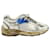 Golden Goose Dad Sneakers in Silver Leather Grey Nylon  ref.927841