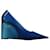 Amina Muaddi Zapatos de salón con cuña de cristal Ane Muaddi en PVC azul Plástico  ref.927855