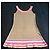 Autre Marque Tunika oder Minikleid in 100% Leinen-Tabak-Beige-Hintergrund und mehrfarbige Kanten T. S-M Pink Orange Hellblau - Ansicht 11