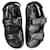 Chanel Grained calf leather Velcro Dad Sandals 37 Black  ref.928038